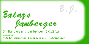 balazs jamberger business card